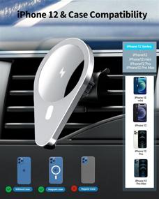 img 3 attached to 🚗 Magnetic Wireless Car Charger: Fast Auto-Clamping Phone Mount for iPhone 13/12 Series - 15W Air Vent Holder by ikeer