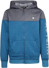 img 2 attached to Hurley Solar Hoodie Green Heather Boys' Clothing