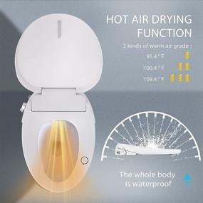 img 1 attached to 🚽 Enhance Your Bathroom Experience with VIVOHOME Smart Heated Bidet Toilet Seat: Rear and Front Cleansing, Self-Cleaning Nozzle, Adjustable Temperature, Soft Close Lid, and Nightlight!