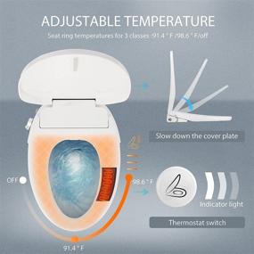 img 2 attached to 🚽 Enhance Your Bathroom Experience with VIVOHOME Smart Heated Bidet Toilet Seat: Rear and Front Cleansing, Self-Cleaning Nozzle, Adjustable Temperature, Soft Close Lid, and Nightlight!