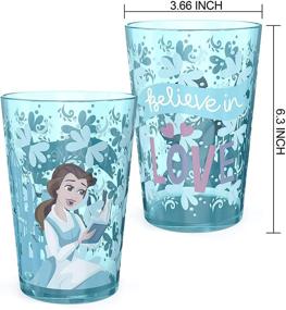 img 3 attached to 🍹 Zak Designs 14.5oz Disney Princess Nesting Tumbler Set - Durable Plastic Cups for Kids - Belle, Jasmine, Ariel - Fun Drinkware - 4pk (PYRP-0731)