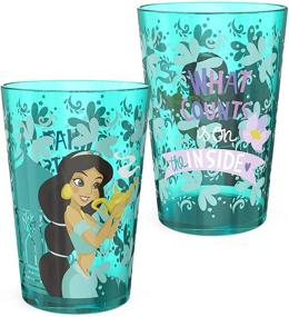 img 1 attached to 🍹 Zak Designs 14.5oz Disney Princess Nesting Tumbler Set - Durable Plastic Cups for Kids - Belle, Jasmine, Ariel - Fun Drinkware - 4pk (PYRP-0731)