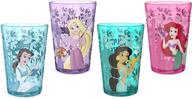 🍹 zak designs 14.5oz disney princess nesting tumbler set - durable plastic cups for kids - belle, jasmine, ariel - fun drinkware - 4pk (pyrp-0731) logo