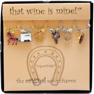 🐎 equestrian painted wine charms by wine things - multicolor, designed to fit neatly around stem logo