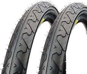 img 4 attached to CyclingDeal - 26-inch x 1.95-inch Mountain Bike Bicycle Slick Wire Bead Tires for MTB Hybrid Bike - Blackwall, Pack of 2