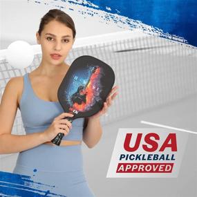 img 1 attached to 🏓 HEICK Spin Grit Pickleball Paddle: USA Pickleball Approved, Fiberglass Face, Honeycomb Core, 5" Handle - Ideal for Beginner to Advanced Players - H-MusicG2