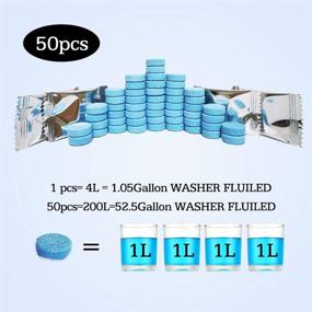 img 1 attached to 🚙 Efficient and Convenient Windshield Washer Fluid Tablets - 50Pcs, 1 Piece Makes 1.05 Gallons, 1 Pack Makes 52.5 Gallons