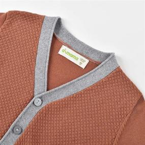 img 3 attached to 🌰 Cute and Cozy: Toddler Boys Soft Cotton Cinnamon Brown Cardigan, Perfect for Ages 2-3