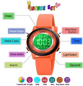 img 2 attached to 🌈 Colorful Waterproof Stopwatch Wristwatches for Boys - Ideal Wrist Watches