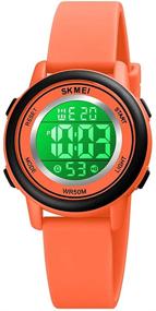 img 4 attached to 🌈 Colorful Waterproof Stopwatch Wristwatches for Boys - Ideal Wrist Watches