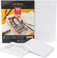 🎨 arteza mixed media paper foldable canvas pad, 5x6.6 inches, 20 sheets, diy frame, heavyweight multimedia paper, 228 lb, 370 gsm, acid-free, art supplies for painting and mixed media art logo