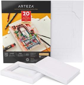 img 4 attached to 🎨 Arteza Mixed Media Paper Foldable Canvas Pad, 5x6.6 Inches, 20 Sheets, DIY Frame, Heavyweight Multimedia Paper, 228 lb, 370 GSM, Acid-Free, Art Supplies for Painting and Mixed Media Art