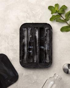 img 1 attached to W&amp;P Peak Silicone Water Bottle Ice Tray: Charcoal, Easy Removal, Premium Food Grade Silicone, Dishwasher Safe