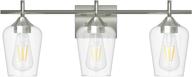 ralbay industrial bathroom vanity light - elegant 3-light brushed nickel fixture with clear glass shade for contemporary bathrooms логотип