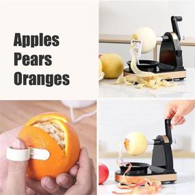 img 2 attached to Efficient Apple Peeler Set: Rotary Peeler with Corer Cutter and 4 Stainless Steel Blades, Peel Any Fruit in Seconds