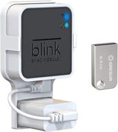🔌 space-saving wall mount bracket and 64gb usb flash drive for blink sync module 2, holder for all-new blink outdoor and indoor home security camera with easy mount short cable logo
