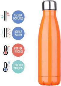 img 3 attached to DKASA Cola Shaped Stainless Steel Water Bottle - Convenient for Business, Outdoor Sports, Camping, Hiking, Cycling - Maintains Hot & Cold Drinks (Orange, 17 oz/500ml)