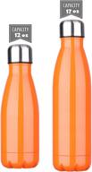 dkasa cola shaped stainless steel water bottle - convenient for business, outdoor sports, camping, hiking, cycling - maintains hot & cold drinks (orange, 17 oz/500ml) logo