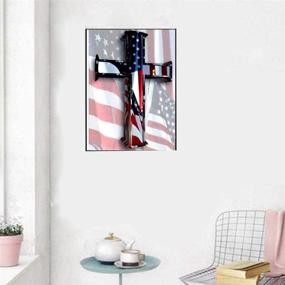 img 1 attached to Bemaystar 5D Diamond Painting Cross Kits: DIY Rhinestone Embroidery Crafts for Home Decor with American Flag Motif - 1 Pack