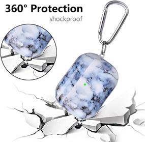 img 2 attached to 🤍 KOREDA Blue White Marble Airpods Pro Case Cover - Cute, Shockproof & Portable Protective Hard Case for Girls, Women, and Men - Airpods Accessories with Keychain/Strap for Apple Airpods Pro Charging Case