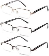 👓 half rimmed reading glasses for men - value pack with all magnification strengths logo