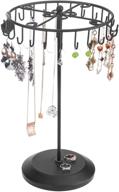 🌳 rotating necklace holder bracelet stand - jewelry organizer and tree by mygift, 14-inch, black logo