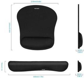 img 1 attached to 🖥️ Набор подставки для запястья клавиатуры и коврика для мыши TECKNET: эргономическая поддержка для легкой печати, облегчение боли и комфортное управление мышью