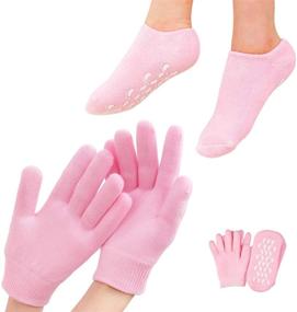 img 4 attached to Moisturizing Gloves Socks Moisturize Repairing