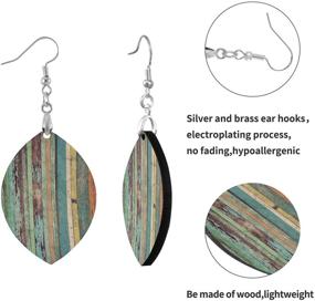 img 3 attached to 🌸 Stylish Toprint Vintage Wood Wooden Earrings: Beautiful Teardrop Dangle Earrings for Women and Teen Girls, Lightweight Jewelry Set, Perfect Gifts!