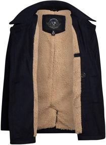 img 3 attached to Boys' Clothing: Republic Peacoat with Faux Fur Lining and Convenient Pockets