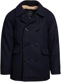 img 4 attached to Boys' Clothing: Republic Peacoat with Faux Fur Lining and Convenient Pockets