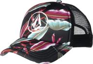 paradise-ready: volcom women's into paradise trucker foam snapback hat логотип