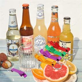 img 1 attached to 🍺 Набор из 24 разноцветных алюминиевых бутылочных открывашек с кольцом для ключей в формате карманного размера для барменов, свадебных подарков