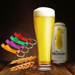 img 3 attached to 🍺 Набор из 24 разноцветных алюминиевых бутылочных открывашек с кольцом для ключей в формате карманного размера для барменов, свадебных подарков