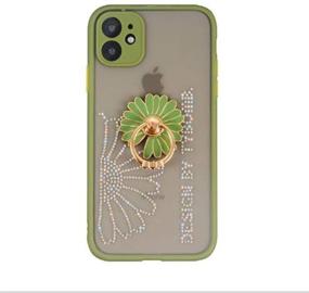 img 3 attached to 💎 Aulzaju iPhone 11 Pro Case with Ring Holder - Bling Diamond Soft Silicone Cover for Girls/Women - Light Green, 5.8-inch, Full Camera Protection