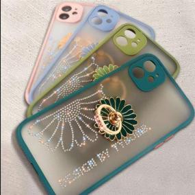 img 1 attached to 💎 Aulzaju iPhone 11 Pro Case with Ring Holder - Bling Diamond Soft Silicone Cover for Girls/Women - Light Green, 5.8-inch, Full Camera Protection