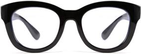 img 3 attached to FEISEDY Retro Reading Glasses: Block Blue Light, Reduce Eyestrain & Glare - Thick Square Big Frame