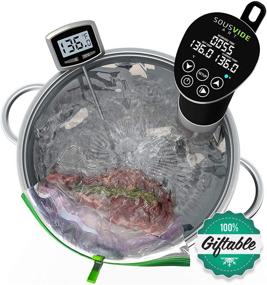 img 2 attached to 🍲 Sous Vide Cooker Kit: All-in-One Starter Bundle - 1000W Machine, 15 Bags, Clips, Vacuum Pump, Cookbook, Precision Temperature, Digital Timer (Regular)