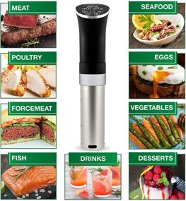 img 1 attached to 🍲 Sous Vide Cooker Kit: All-in-One Starter Bundle - 1000W Machine, 15 Bags, Clips, Vacuum Pump, Cookbook, Precision Temperature, Digital Timer (Regular)