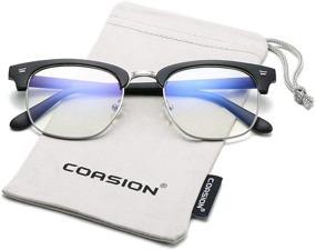 img 3 attached to 🕶️ COASION Blue Light Blocking Glasses: Enhance Your Gaming Experience with Semi-Rimless Clear Lens Eyewear Frame