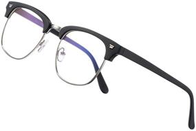 img 4 attached to 🕶️ COASION Blue Light Blocking Glasses: Enhance Your Gaming Experience with Semi-Rimless Clear Lens Eyewear Frame