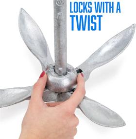 img 1 attached to 🚣 Crown Sporting Goods Folding Galvanized Grapnel Boat Anchor - Collapsible Spike Hook for Shallow Waters - Kayaks, Canoes, Paddle Boards, Small Watercraft Accessories