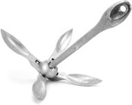 🚣 crown sporting goods folding galvanized grapnel boat anchor - collapsible spike hook for shallow waters - kayaks, canoes, paddle boards, small watercraft accessories логотип