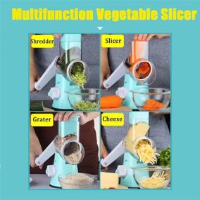 img 3 attached to 🧀 Multi-function Blue Cheese Grater: Rotary Shredder, Vegetable Slicer & Grinder for Potato, Onion, Carrot, Cucumber