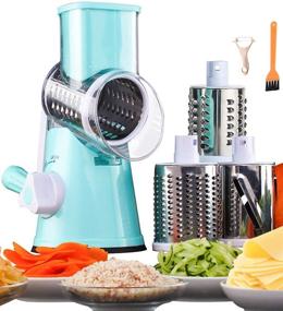 img 4 attached to 🧀 Multi-function Blue Cheese Grater: Rotary Shredder, Vegetable Slicer & Grinder for Potato, Onion, Carrot, Cucumber