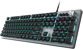 img 4 attached to 🌈 FIODIO Membrane Gaming Keyboard with Rainbow RGB Backlight, Ergonomic Standard Design for Desktop PC and Computer - Silver-Black (FK-2028-US)