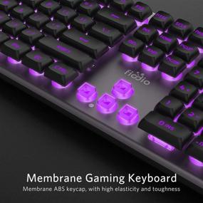 img 1 attached to 🌈 FIODIO Membrane Gaming Keyboard with Rainbow RGB Backlight, Ergonomic Standard Design for Desktop PC and Computer - Silver-Black (FK-2028-US)