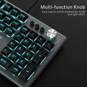 img 2 attached to 🌈 FIODIO Membrane Gaming Keyboard with Rainbow RGB Backlight, Ergonomic Standard Design for Desktop PC and Computer - Silver-Black (FK-2028-US)