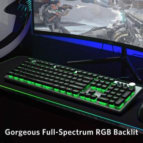 img 3 attached to 🌈 FIODIO Membrane Gaming Keyboard with Rainbow RGB Backlight, Ergonomic Standard Design for Desktop PC and Computer - Silver-Black (FK-2028-US)