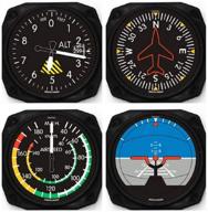 vintage aircraft instrument drink coasters set logo